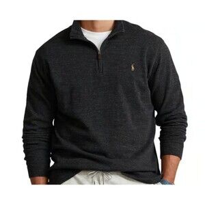 Ralph Lauren Polo Men's Estate-Rib Cotton Half Zip Pullover Sweater, Large